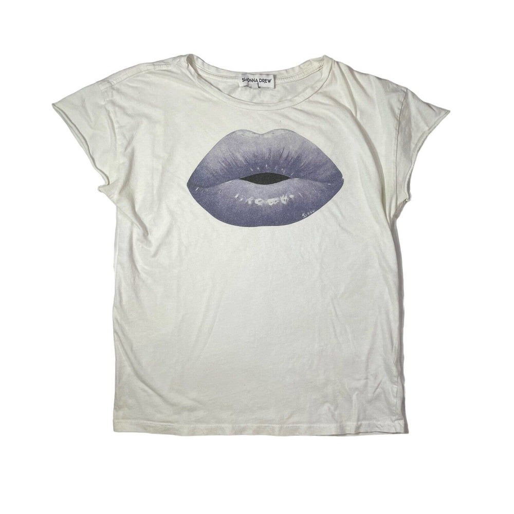 Womens Shonna Drew Purple‎ Lips Shirt XS